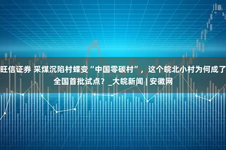 旺信证券 采煤沉陷村蝶变“中国零碳村”，这个皖北小村为何成了全国首批试点？_大皖新闻 | 安徽网